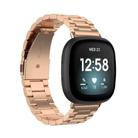 For Fitbit Versa 4 / Versa 3 / Sense2 / Sense xDfind 3-Beads Stainless Steel Watch Band with Disassembly Tools(Rose Gold) - 2