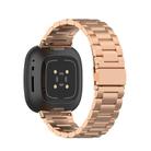 For Fitbit Versa 4 / Versa 3 / Sense2 / Sense xDfind 3-Beads Stainless Steel Watch Band with Disassembly Tools(Rose Gold) - 3
