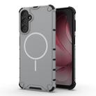 For Samsung Galaxy A14 4G / 5G Grating Solid Color MagSafe Magnetic Phone Case(Light Grey) - 1