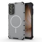For Samsung Galaxy A15 4G / 5G Grating Solid Color MagSafe Magnetic Phone Case(Light Grey) - 1