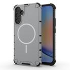 For Samsung Galaxy A34 5G Grating Solid Color MagSafe Magnetic Phone Case(Light Grey) - 1