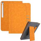 For Samsung Galaxy Tab S10 FE+ Multifunctional Wristband Leather Tablet Case(Yellow) - 1