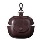 For Beats Powerbeats Pro 2 Business Leather Bluetooth Earphone Protective Case with Hook(Dark Brown) - 1