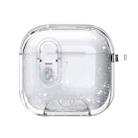 For AirPods Pro / Pro 2 Clear Armor Security Lock Wireless Earphones Case with Hook & Holder(Transparent Glitter) - 1