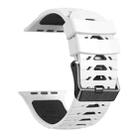For Apple Watch 46mm / 49mm / 45mm / 44mm Trapezoid Two Color Silicone Watch Band(White Black) - 2