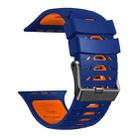 For Apple Watch 46mm / 49mm / 45mm / 44mm Trapezoid Two Color Silicone Watch Band(Royal Blue Orange) - 1