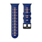 For Apple Watch 46mm / 49mm / 45mm / 44mm Trapezoid Two Color Silicone Watch Band(Royal Blue Orange) - 2