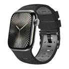 For Apple Watch 46mm / 49mm / 45mm / 44mm Trapezoid Two Color Silicone Watch Band(Black Grey) - 1