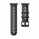 For Apple Watch 46mm / 49mm / 45mm / 44mm Trapezoid Two Color Silicone Watch Band(Black Grey) - 3