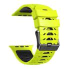 For Apple Watch 46mm / 49mm / 45mm / 44mm Trapezoid Two Color Silicone Watch Band(Lime Black) - 2