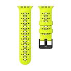 For Apple Watch 46mm / 49mm / 45mm / 44mm Trapezoid Two Color Silicone Watch Band(Lime Black) - 3