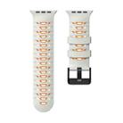 For Apple Watch 46mm / 49mm / 45mm / 44mm Trapezoid Two Color Silicone Watch Band(Fog Gray Orange) - 3