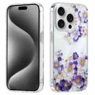 For iPhone 16e Electroplated Symphony Phone Case(White Purple Flower) - 1