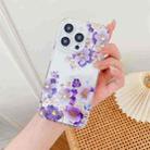 For iPhone 16e Electroplated Symphony Phone Case(White Purple Flower) - 2