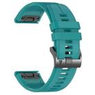 For Garmin 26mm Official Quick Release Silicone Watch Band(Blue Green) - 2