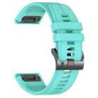 For Garmin 26mm Official Quick Release Silicone Watch Band(Teal) - 2