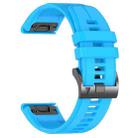 For Garmin 26mm Official Quick Release Silicone Watch Band(Sky Blue) - 2