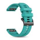 For Garmin 22mm Official Quick Release Silicone Watch Band(Blue Green) - 2