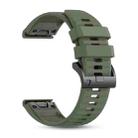 For Garmin 26mm Official Quick Release Silicone Watch Band(Army Green) - 2