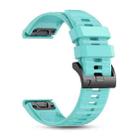 For Garmin 26mm Official Quick Release Silicone Watch Band(Teal) - 2
