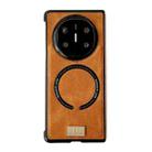 For Huawei Mate X6 Crazy Horse Texture Magnetic Magsafe PU Phone Case(Orange) - 1