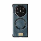 For Huawei Mate X6 Crazy Horse Texture Magnetic Magsafe PU Phone Case(Blue) - 1