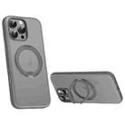 For iPhone 16 Pro Max Solid Color 360 Degree Rotating Holder MagSafe Magnetic Phone Case(Grey) - 1