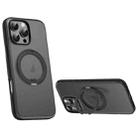 For iPhone 16 Pro Max Solid Color 360 Degree Rotating Holder MagSafe Magnetic Phone Case(Black) - 1