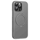 For iPhone 15 Pro Max Solid Color 360 Degree Rotating Holder MagSafe Magnetic Phone Case(Grey) - 2
