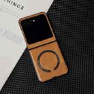 For Motorola Razr 50 / 60 Crazy Horse Texture Magnetic Magsafe PU Phone Case(Orange) - 2
