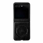 For Motorola Razr 50 / 60 Crazy Horse Texture Magnetic Magsafe PU Phone Case(Black) - 1
