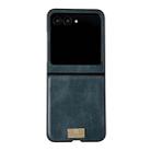 For Motorola Razr 50 / 60 Crazy Horse Texture PU Phone Case(Blue) - 1