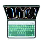 For iPad Air 11 2024 / Air 11 2025 Colorful Backlight Bluetooth Keyboard Leather Tablet Case(Dark Green) - 3