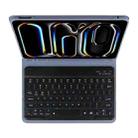 For iPad Air 11 2024 / Air 11 2025 Colorful Backlight Bluetooth Keyboard Leather Tablet Case(Dark Purple) - 3