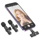 Borofone BFK12 Trophy USB-C / Type-C and 8 Pin Dual Mic Lavalier Wireless Digital Microphone(Black) - 2