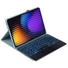 For Xiaomi Pad 7 / Pad 7 Pro 11.2 PST-MI7 Touch Pad Backlight Voltage Keyboard Leather Tablet Case(Misty Blue) - 1