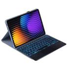 For Xiaomi Pad 7 / Pad 7 Pro 11.2 PST-MI7 Touch Pad Backlight Voltage Keyboard Leather Tablet Case(Dark Purple) - 1
