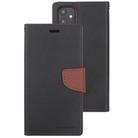 For iPhone 12 mini GOOSPERY FANCY DIARY Cross Pattern Horizontal Flip Leather Case with Holder & Card Slots & Wallet(Black Brown) - 2