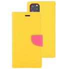 For iPhone 12 / 12 Pro GOOSPERY FANCY DIARY Cross Pattern Horizontal Flip Leather Case with Holder & Card Slots & Wallet(Yellow) - 2