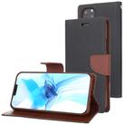 For iPhone 12 / 12 Pro GOOSPERY FANCY DIARY Cross Pattern Horizontal Flip Leather Case with Holder & Card Slots & Wallet(Black Brown) - 1