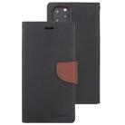 For iPhone 12 / 12 Pro GOOSPERY FANCY DIARY Cross Pattern Horizontal Flip Leather Case with Holder & Card Slots & Wallet(Black Brown) - 2
