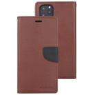 For iPhone 12 / 12 Pro GOOSPERY FANCY DIARY Cross Pattern Horizontal Flip Leather Case with Holder & Card Slots & Wallet(Brown) - 2