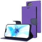 For iPhone 12 / 12 Pro GOOSPERY FANCY DIARY Cross Pattern Horizontal Flip Leather Case with Holder & Card Slots & Wallet(Purple) - 1