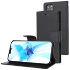 For iPhone 12 / 12 Pro GOOSPERY FANCY DIARY Cross Pattern Horizontal Flip Leather Case with Holder & Card Slots & Wallet(Black) - 1