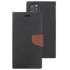 For iPhone 12 Pro Max GOOSPERY FANCY DIARY Cross Pattern Horizontal Flip Leather Case with Holder & Card Slots & Wallet(Black Brown) - 1