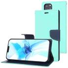 For iPhone 12 Pro Max GOOSPERY FANCY DIARY Cross Pattern Horizontal Flip Leather Case with Holder & Card Slots & Wallet(Mint Green) - 1