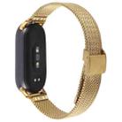 For Xiaomi Smart Band 9 / 8 Integrated Buckle Embossed Milanese Metal Watch Band(Gold) - 2