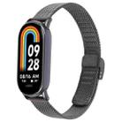 For Xiaomi Smart Band 9 / 8 Integrated Buckle Embossed Milanese Metal Watch Band(Black) - 1
