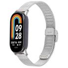For Xiaomi Smart Band 9 / 8 Integrated Buckle Embossed Milanese Metal Watch Band(Silver) - 1