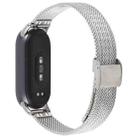 For Xiaomi Smart Band 9 / 8 Integrated Buckle Embossed Milanese Metal Watch Band(Silver) - 2